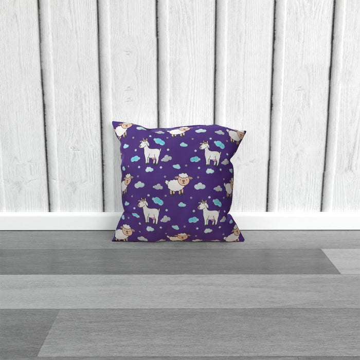 Cushions - Goat / Sheep on Blue - printonitshop