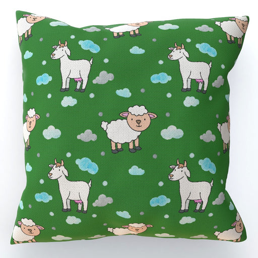 Cushions - Goat / Sheep on Green - printonitshop