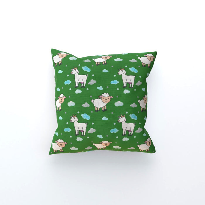 Cushions - Goat / Sheep on Green - printonitshop