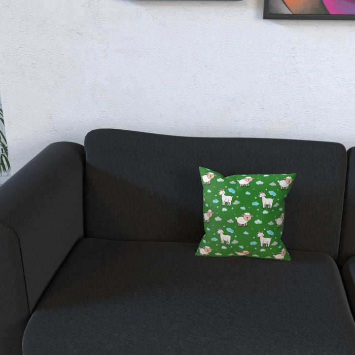 Cushions - Goat / Sheep on Green - printonitshop