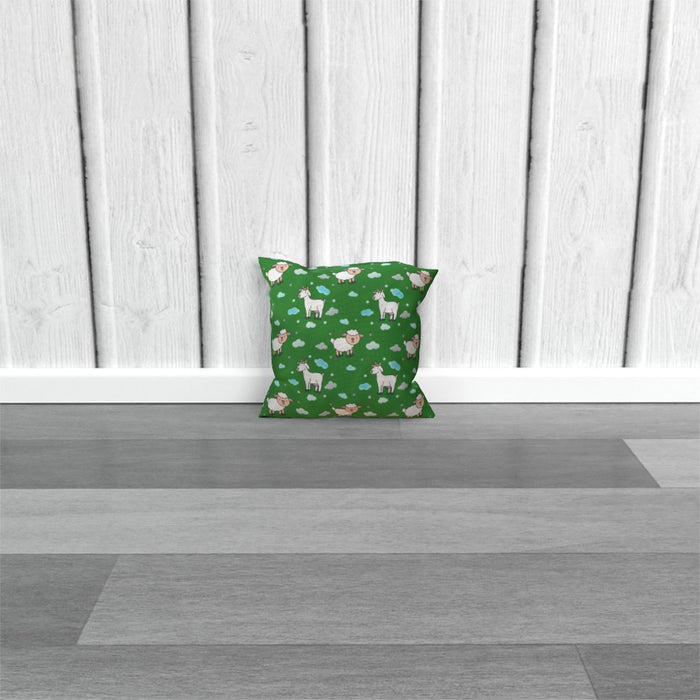 Cushions - Goat / Sheep on Green - printonitshop