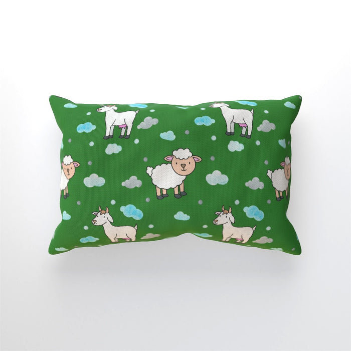 Cushions - Goat / Sheep on Green - printonitshop