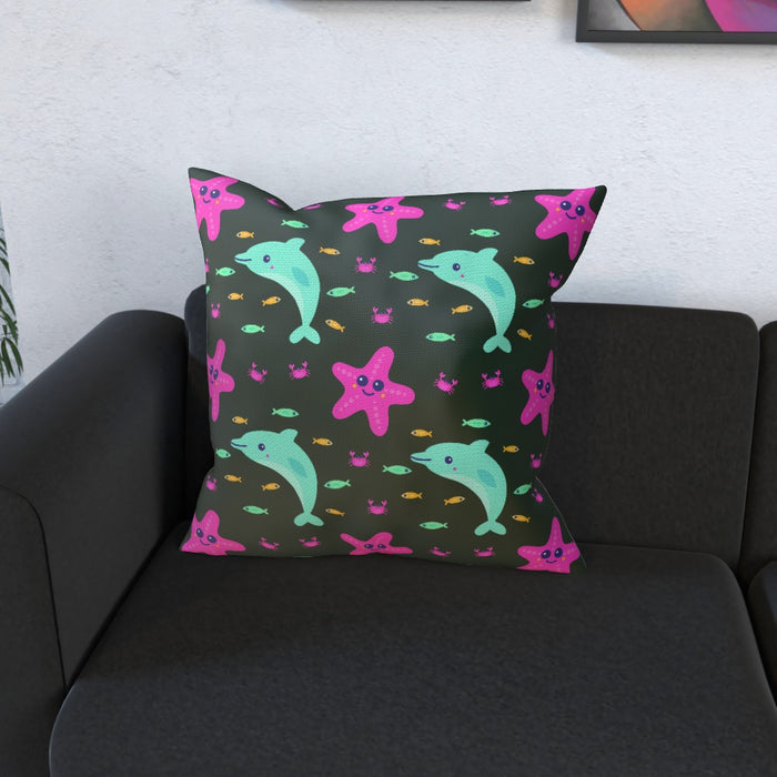 Cushions - Dolphin and Starfish Dark - printonitshop