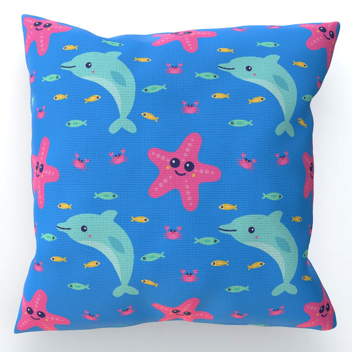 Cushions - Dolphin and Starfish Blue - printonitshop