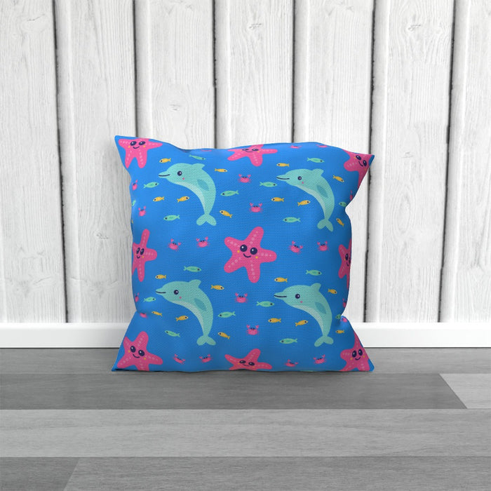 Cushions - Dolphin and Starfish Blue - printonitshop