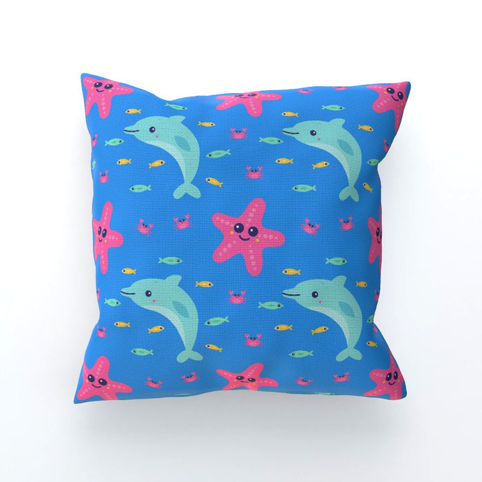 Cushions - Dolphin and Starfish Blue - printonitshop