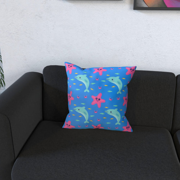 Cushions - Dolphin and Starfish Blue - printonitshop