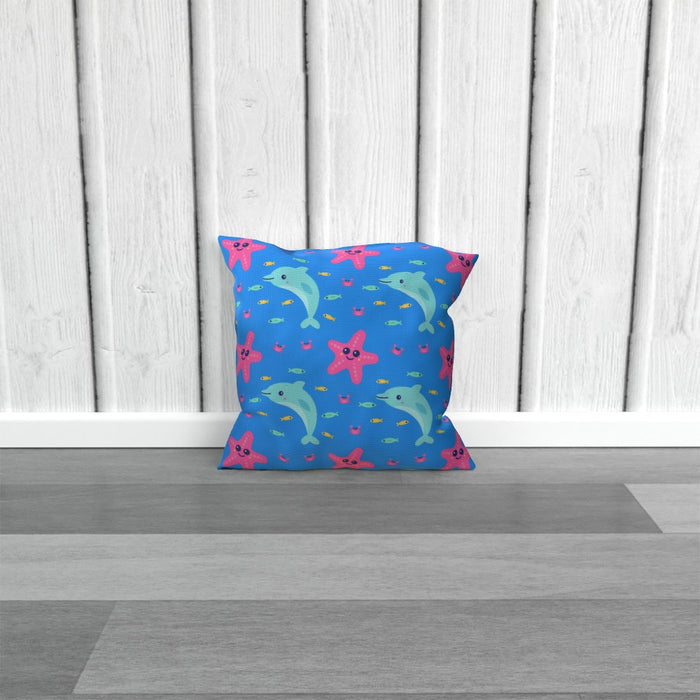 Cushions - Dolphin and Starfish Blue - printonitshop