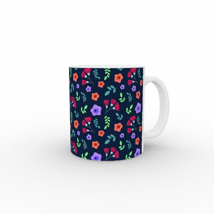 11oz Ceramic Mug - Dark Floral - printonitshop