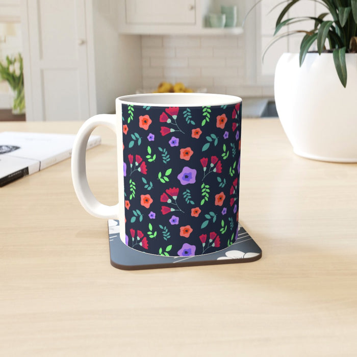 11oz Ceramic Mug - Dark Floral - printonitshop