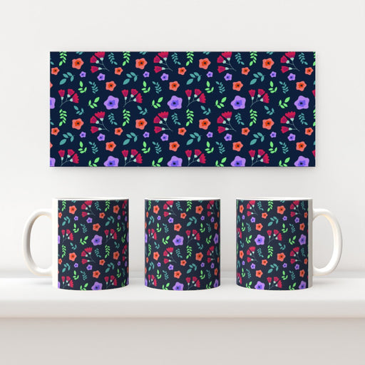 11oz Ceramic Mug - Dark Floral - printonitshop