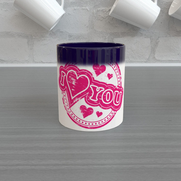 11oz Colour Changing Mug - I Love u roundal - Print On It