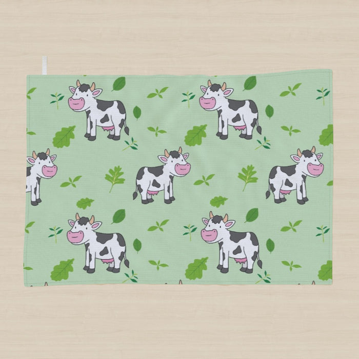 Tea Towel - Cows Light Green - printonitshop