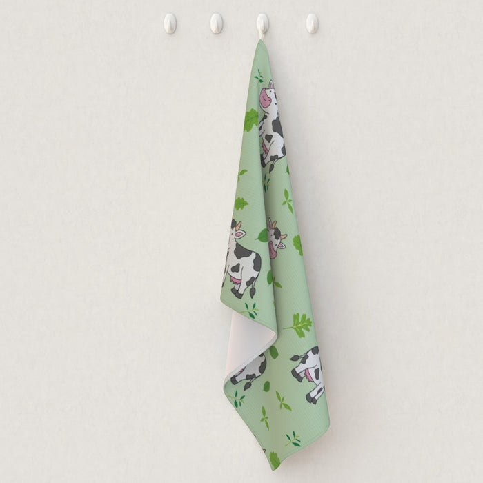 Tea Towel - Cows Light Green - printonitshop