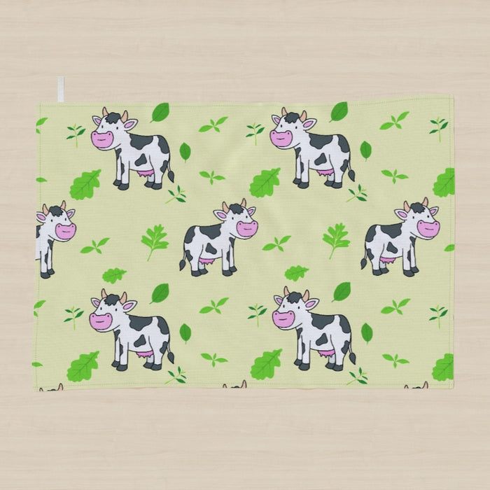 Tea Towel - Cows Light Yellow - printonitshop