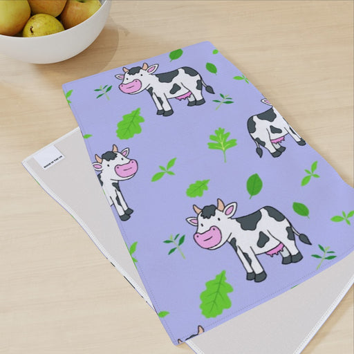 Tea Towel - Cows Violet - printonitshop