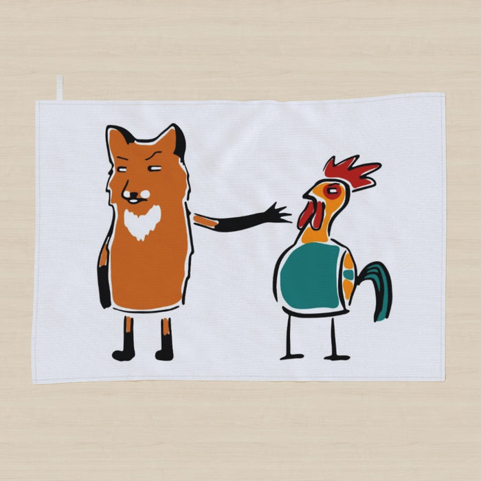 Tea Towel - Fox and Chicken - printonitshop