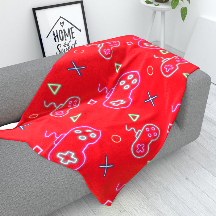 Blanket - Gaming Neon Red - printonitshop