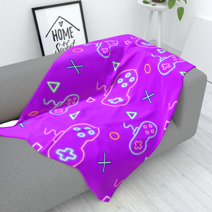 Blanket - Gaming Neon Purple - printonitshop