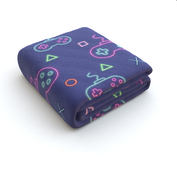 Blanket - Gaming Neon Light Purple - printonitshop