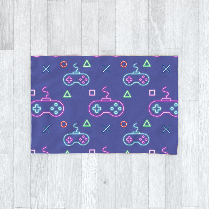 Blanket - Gaming Neon Light Purple - printonitshop