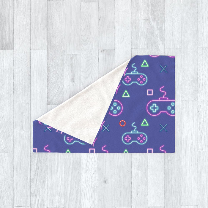 Blanket - Gaming Neon Light Purple - printonitshop