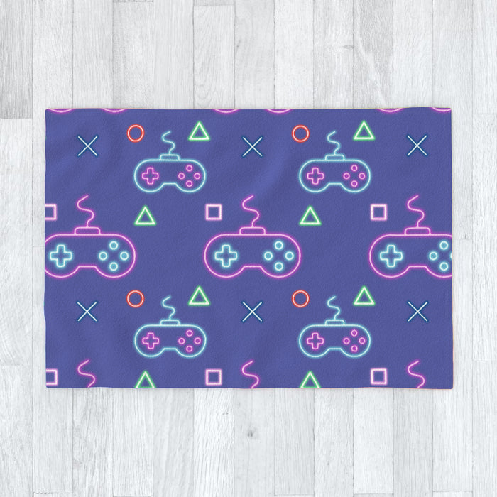 Blanket - Gaming Neon Light Purple - printonitshop