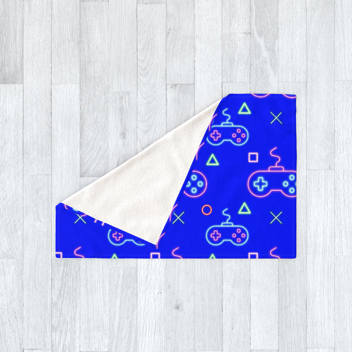 Blanket - Gaming Neon Blue - printonitshop