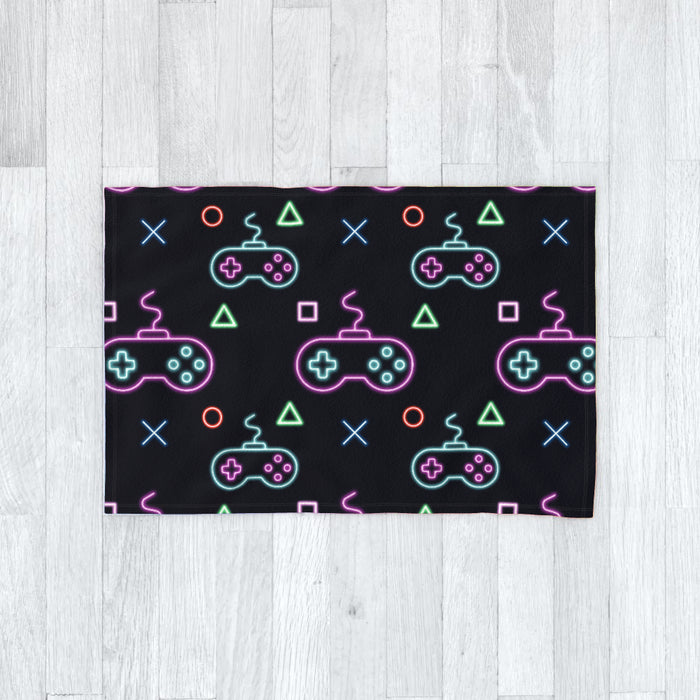 Blanket - Gaming Neon Black/Blue - printonitshop