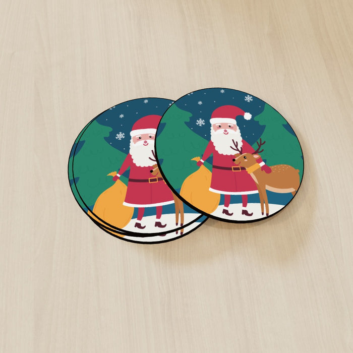 Coasters - Santa and Reindeer - printonitshop