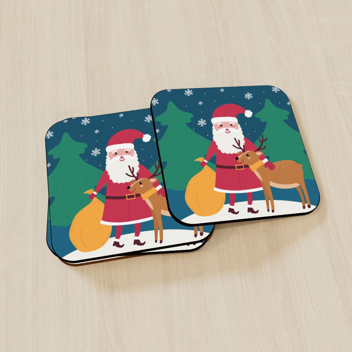 Coasters - Santa and Reindeer - printonitshop