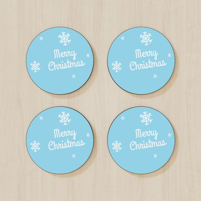 Coasters - Merry Christmas Blue - printonitshop