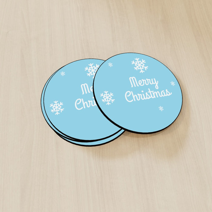 Coasters - Merry Christmas Blue - printonitshop