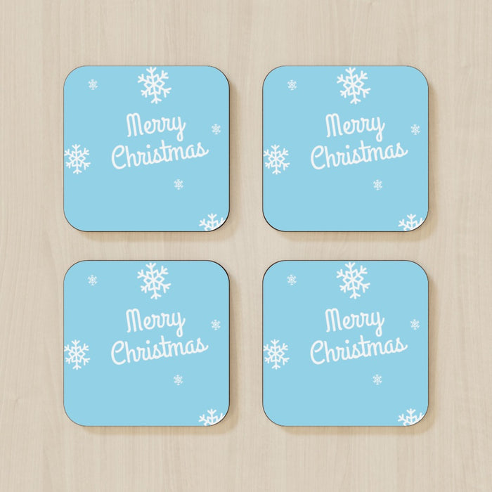 Coasters - Merry Christmas Blue - printonitshop