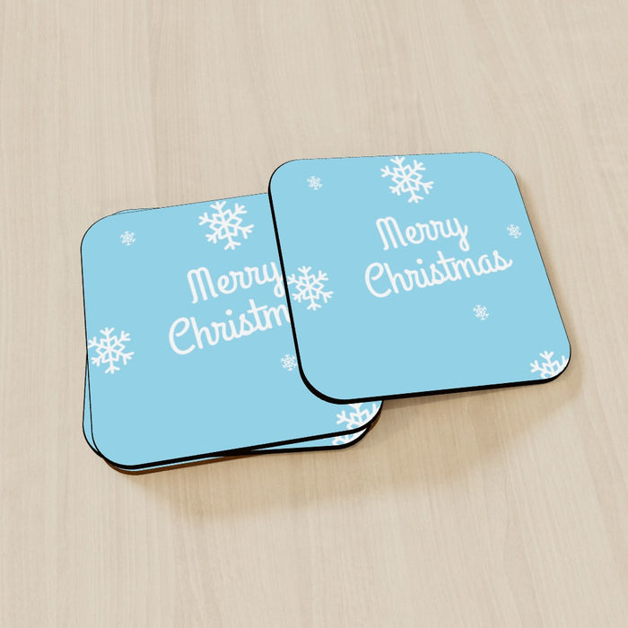 Coasters - Merry Christmas Blue - printonitshop