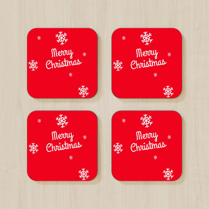 Coasters - Merry Christmas Red - printonitshop