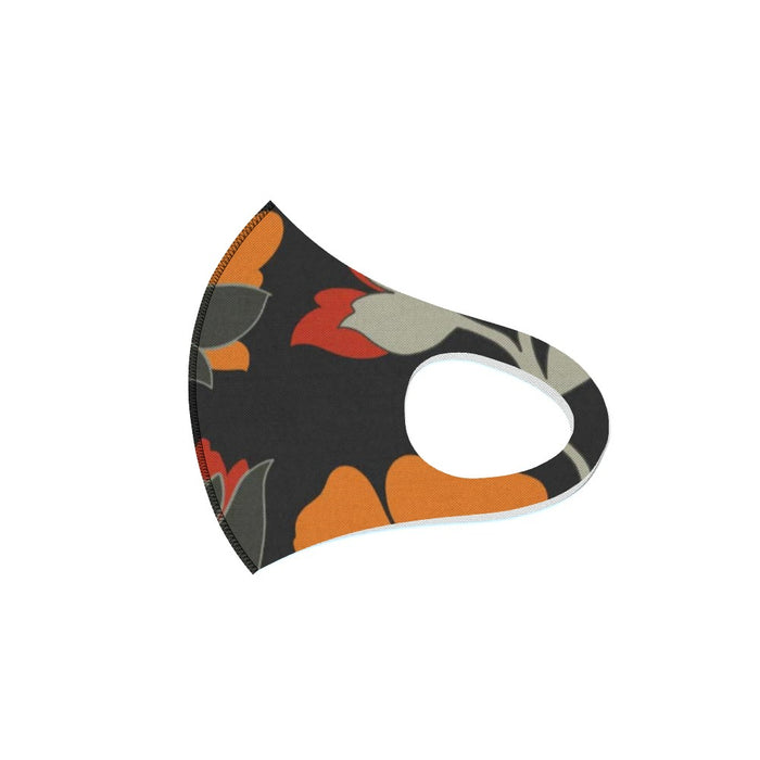 Ear Loop Mask - Orange Flowers - printonitshop