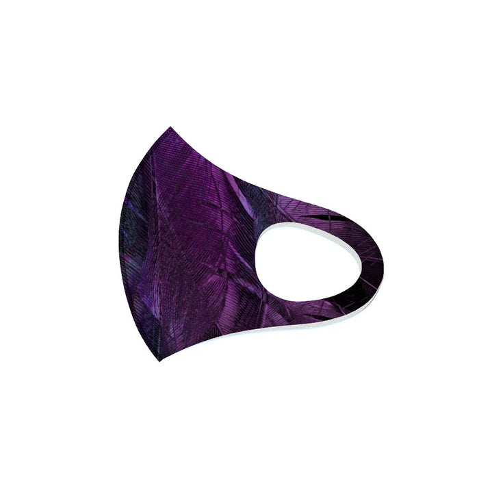 Ear Loop Mask - Purple Feathers - printonitshop