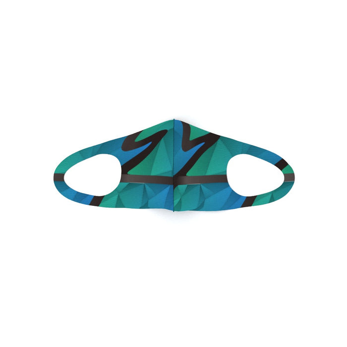 Ear Loop Mask - Abstract Waves Blue / Green - printonitshop