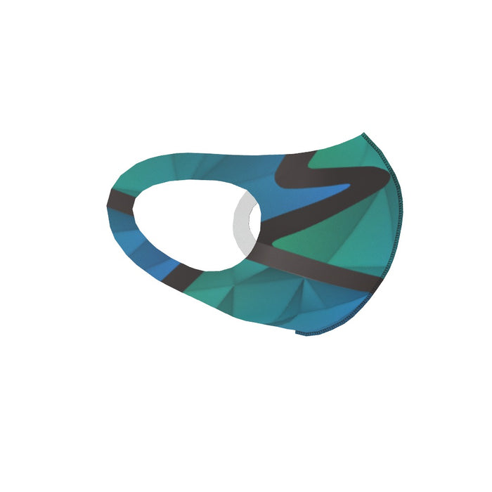 Ear Loop Mask - Abstract Waves Blue / Green - printonitshop