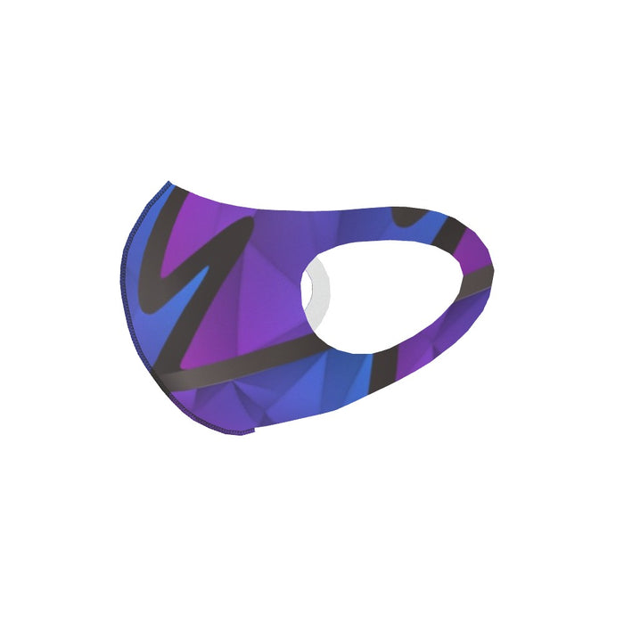 Ear Loop Mask - Abstract Waves Blue / Purple - printonitshop