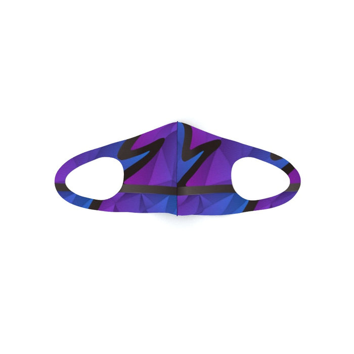 Ear Loop Mask - Abstract Waves Blue / Purple - printonitshop