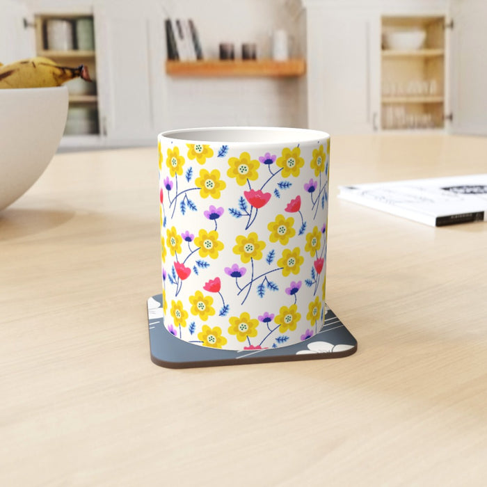 11oz Ceramic Mug - Yellow Flowers - printonitshop