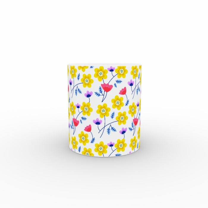 11oz Ceramic Mug - Flowers Yellow - printonitshop