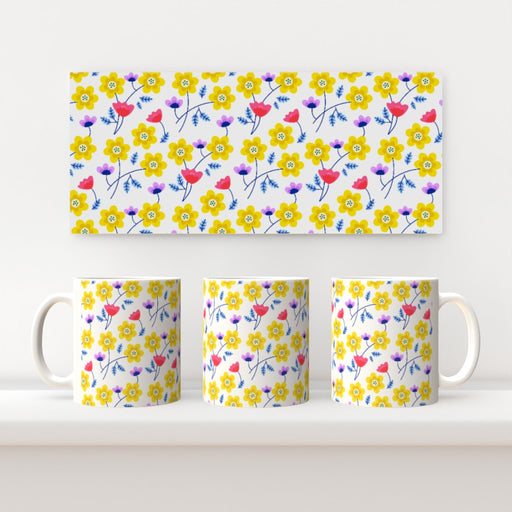 11oz Ceramic Mug - Flowers Yellow - printonitshop