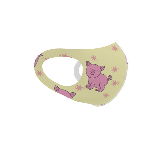 Ear Loop Mask - Pigs on Yellow - printonitshop