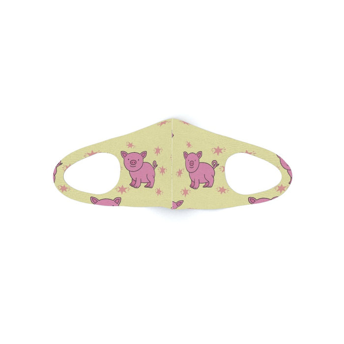 Ear Loop Mask - Pigs on Yellow - printonitshop