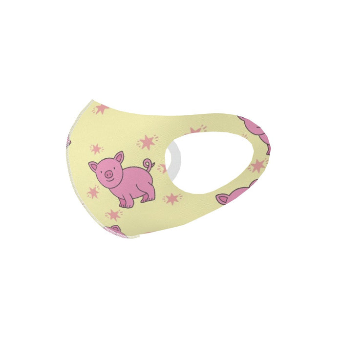 Ear Loop Mask - Pigs on Yellow - printonitshop