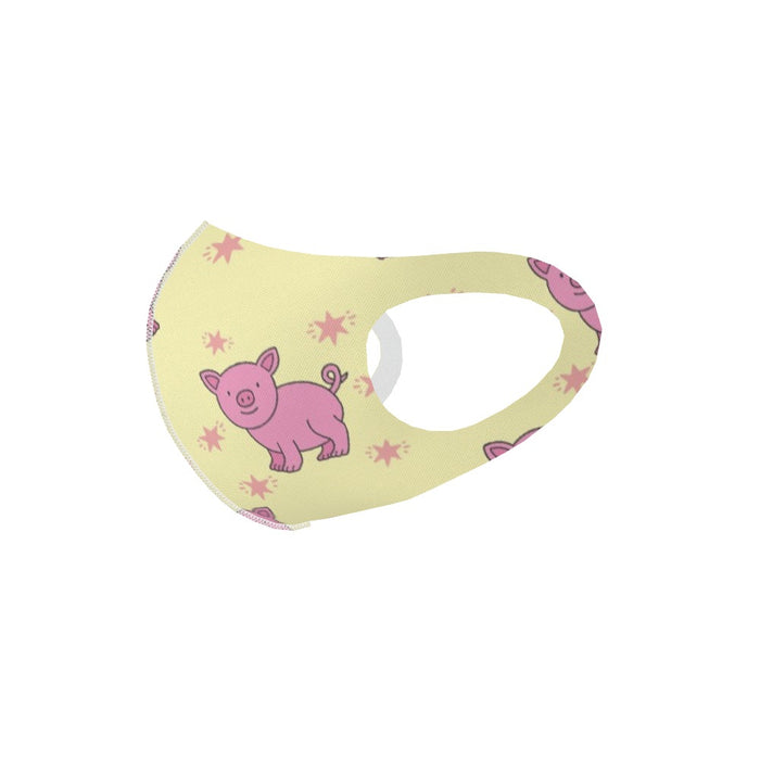 Ear Loop Mask - Pigs on Yellow - printonitshop