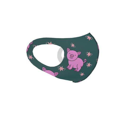 Ear Loop Mask - Pigs on Green - printonitshop